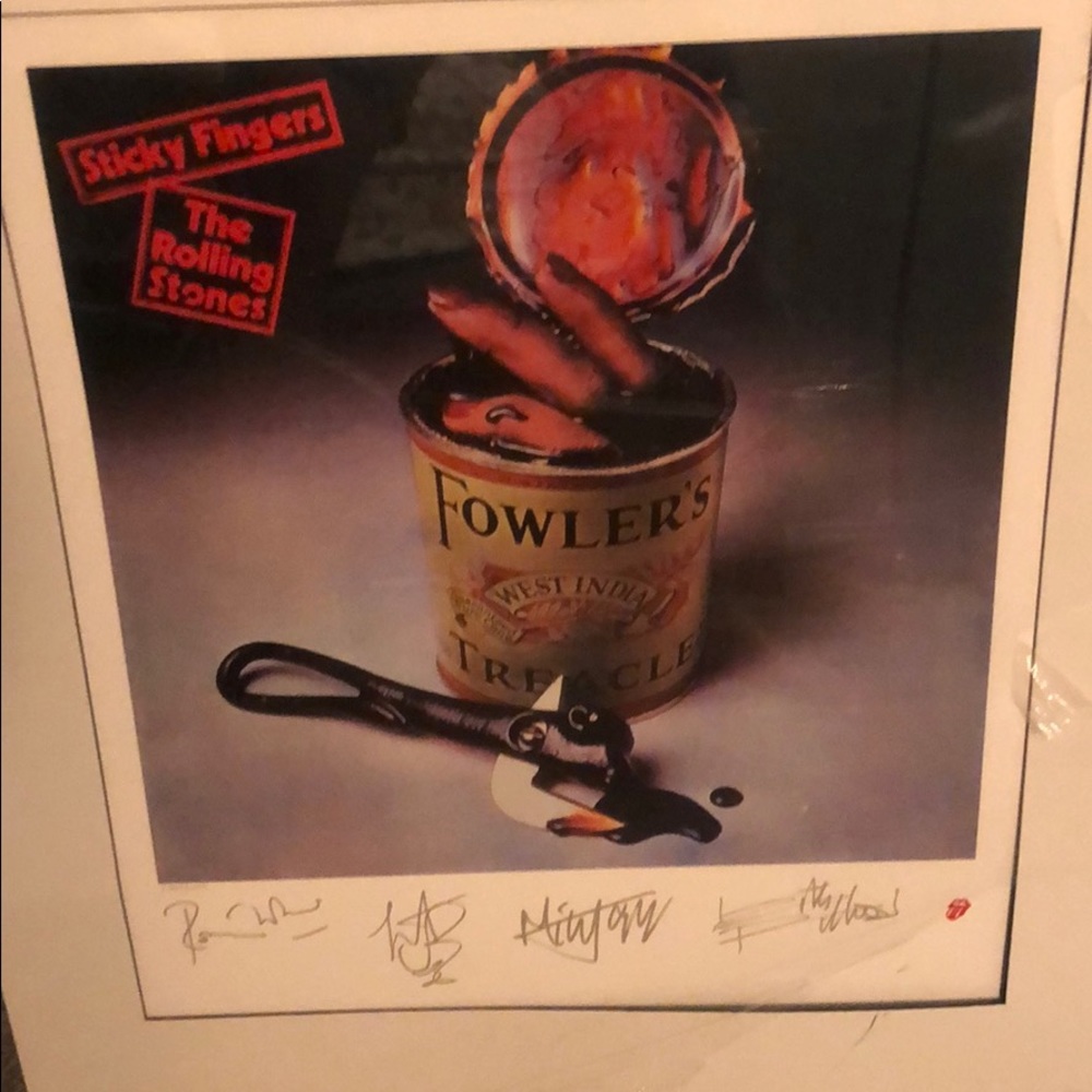 Rolling Stones sticky fingers lithographic sign